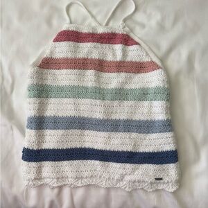 Hollister Blue and White Knit Top